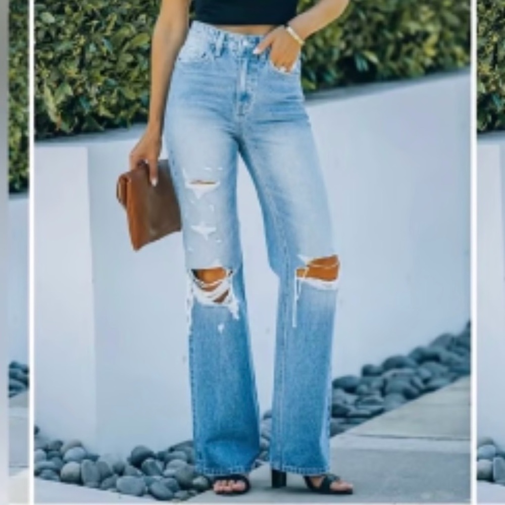 🔹VERVET Distressed Blue Denim Jeans
